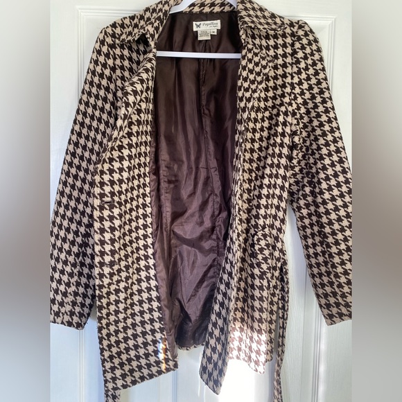 Vintage brown houndstooth double breasted jacket - Picture 6 of 9